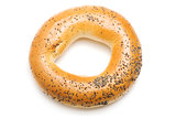 Bagel with poppy seeds, isolated