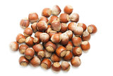 A handful of hazelnuts, isolated