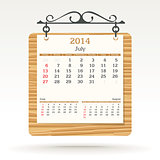 july 2014 - calendar
