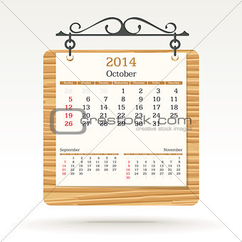 october 2014 - calendar