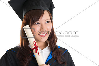 Graduate student looking away