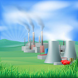 Power plant energy generation illustration