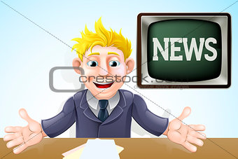 TV Newscaster cartoon