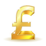 Gold sign pound currency.