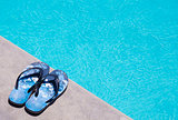Flip-flops by the swimming pool