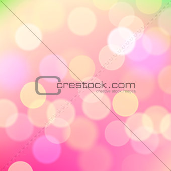 Abstract pink background of holiday lights, vector Eps10 image.