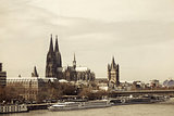Cologne Cathedral and river Rhine