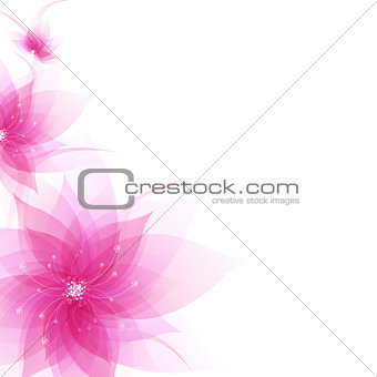 Banner With Abstract Flowers
