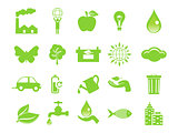 abstract green eco icons 