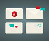 Set of paper Email envelopes