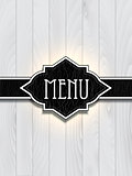 Leather and wood menu design