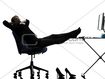business woman resting pause silhouette