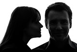 couple woman man close up portrait silhouette
