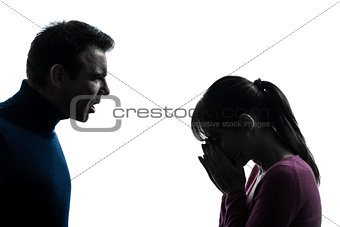 couple woman man dispute  silhouette