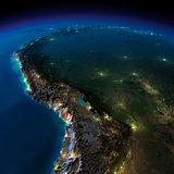 Night Earth. A piece of South America - Bolivia, Peru