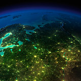 Night Earth. The European part of Russia