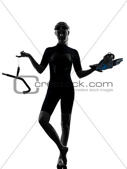 woman snorkeler swimmer silhouette