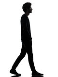 handsome african young man walking silhouette