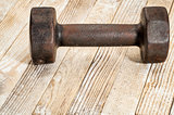 vintage iron dumbbell