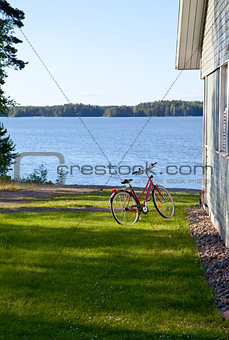 Bicycle on the lake shore