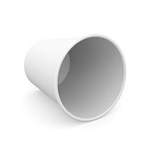 Lying white paper cup