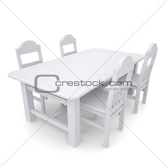 White table and chairs