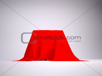 Box covered with red cloth