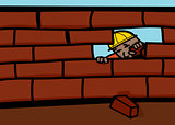 Bricklayer Closing Wall