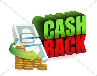 cash back money sign illustration design