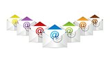 set of envelopes with email symbol