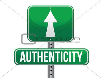 authenticity road sign illustration design