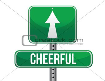 cheerful road sign illustration design