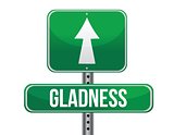 gladness road sign illustration design