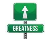 greatness road sign illustration design
