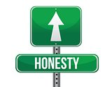 honesty road sign illustration design