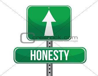 honesty road sign illustration design