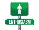 enthusiasm road sign illustration design
