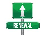 renewal road sign illustration design