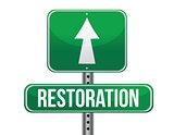 restoration road sign illustration design