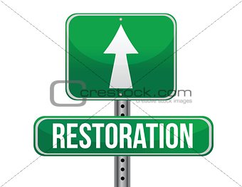restoration road sign illustration design
