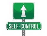 self control road sign illustration design