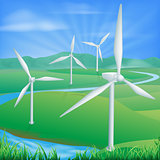 Wind power energy illustration