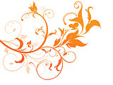 abstract orange based floral 