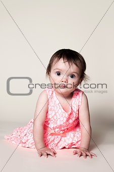 girl in a pink dress