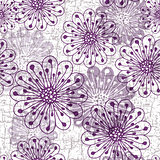 Grunge seamless pattern with flowers