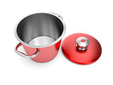Red cooking pot