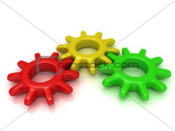 Business Gears red, yellow and green