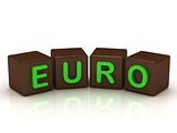 EURO inscription bright green letters 