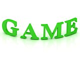 GAME sign with green letters 