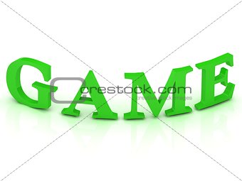 GAME sign with green letters 